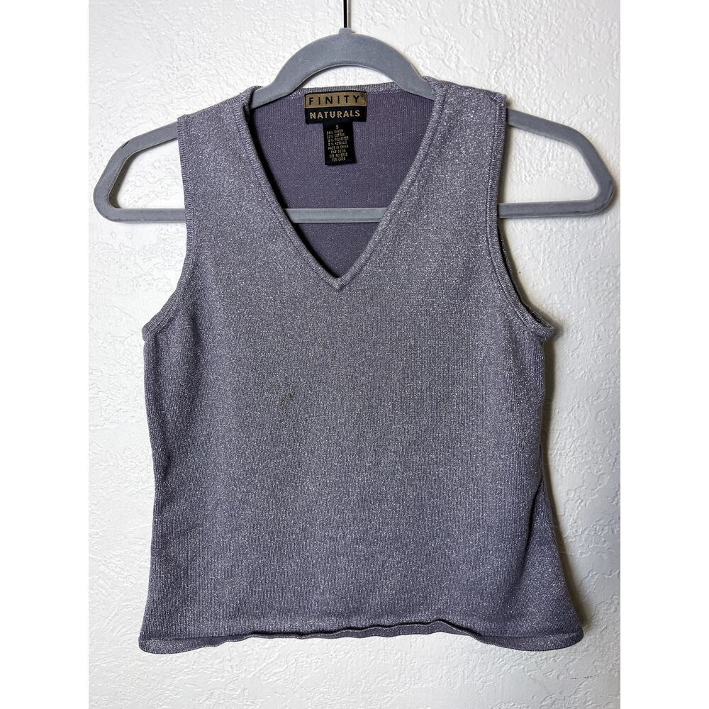 Vintage Finity Naturals Silver Sparkly Tank Top